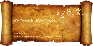 Érsek Károly névjegykártya
